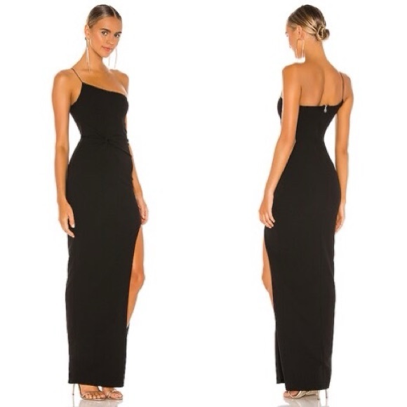 NWT NOOKIE Lust One-Shoulder Maxi Dress in Black Size M - Picture 2 of 10